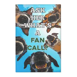 Fun Kpop-Dog Themed Area Rug - "Ask Her What's A Fan Call?"