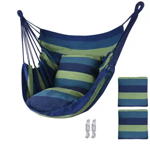 Tanlook Woven Hanging Hammock Chair Swing Max 300 lbs Weight Capacity with 2 Cushions  Indoor Outdoor Comfortable Cozy