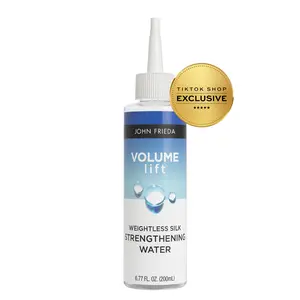 John Frieda Volume Lift Weightless Silk Strengthening Water, Post-Shampoo Hair Gloss Rinse, Hair Repair for Fine or Flat Hair 6.77 Oz