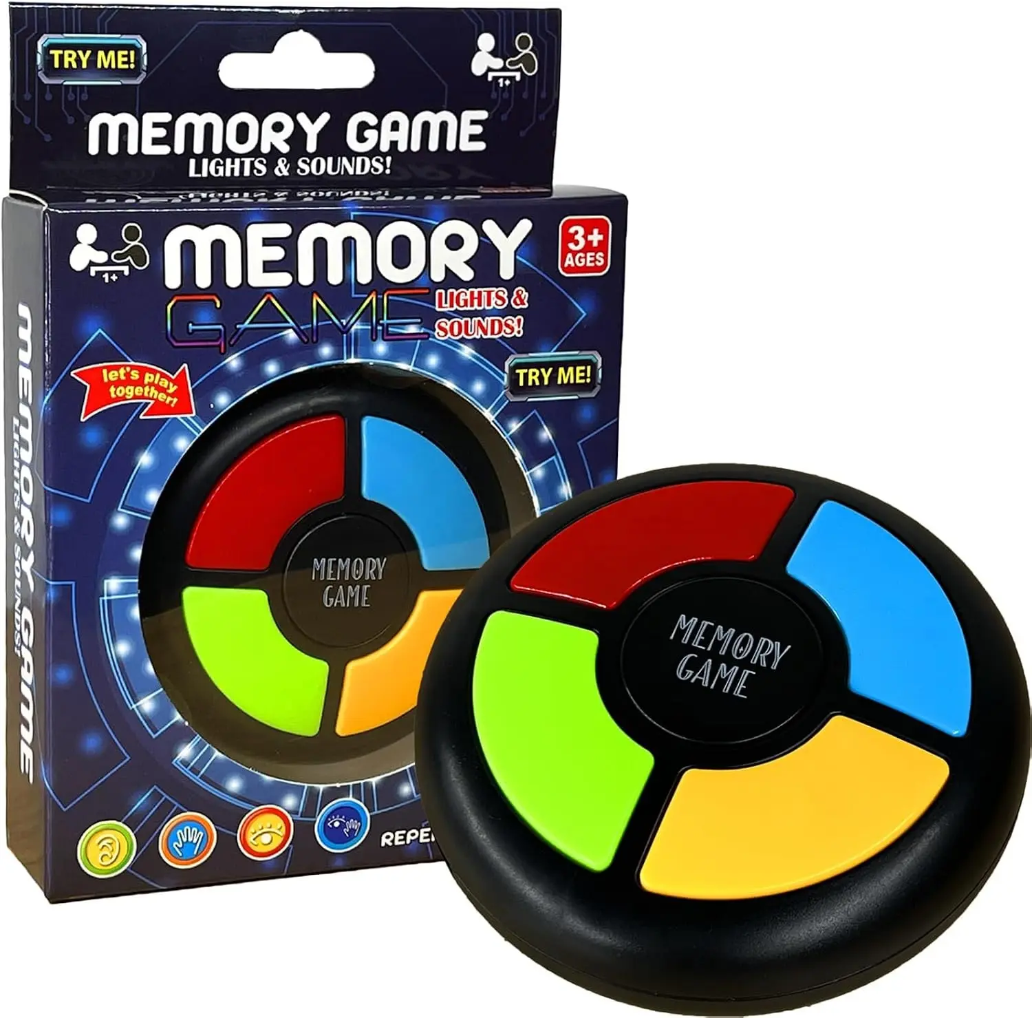 Handheld Electronic Memory Game Toy Color Memorizing with Lights and Sounds