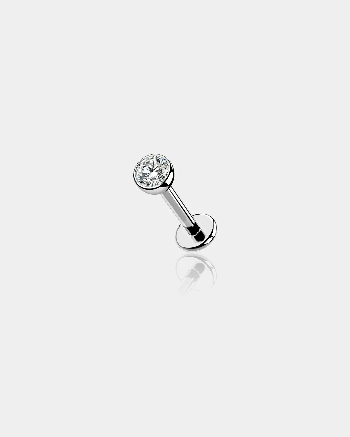CZ Internally Threaded Titanium Labret Stud