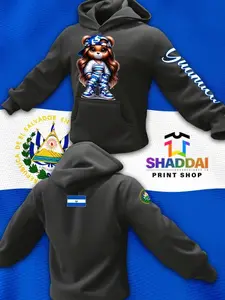 El Salvador - Guanaca Tedy Bear Woman Hoodie Casual Comfort Pullover Basic Cotton Long Sleeves Style Comfortable ACS