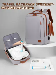 Vacuum Compression Backpack with Vacuum Pump, Large Capacity Laptop Backpack, Multi-Compartment Design, Ideal for Travel, Business, Vacation, Expandable Travel Backpack