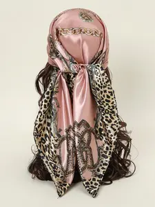 Women's Elegant Chain Print Square Scarf, Fashionable Soft Comfortable Scarf for Daily Wear, Casual Versatile Scarf for Women, Fashion Hair Scarves