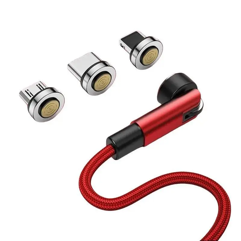 7-Pin 3-Tip USB Magnetic Fast Charging Cable with Data Transfer Support - 540° Rotating 3-in-1 Universal Mobile Phone Electronic Accessory, Fast Charging Cables