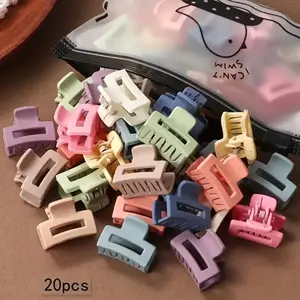 [Multicolor Hair Clip] 20pcs Multi-color Mini Square Hairpin Small Hair Clip - Mixed Color Hair Accessories - Daily Wear Decorative Small Hair Clip, A Variety Of Colors
