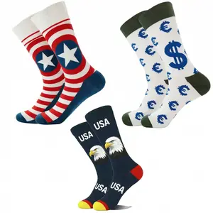 Ultimate 9-Pack American Style Socks: Patriotic Stars & Stripes, Iconic Statue of Liberty, and Bold Money Sign designs. Premium combed cotton with reinforced heels, blending U.S. heritage with urban streetwear for maximum comfort.