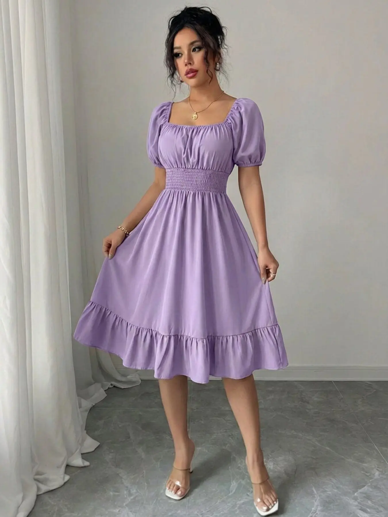 mid length casual summer dresses Summer Dresses for Women Floral Boho Dress Beach Casual Mid Length Dress  Short Sleeve Flowy Elegant Midi Dresses(1A-Black, S) at Amazon Women's  Clothing store