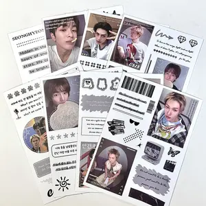8 Pcs Cut-to-Size K-pop Boy Group Cortis Stickers, DIY Decorative Stickers, Trendy Ins Style, Journal Collage Materials, Waterproof Stickers
