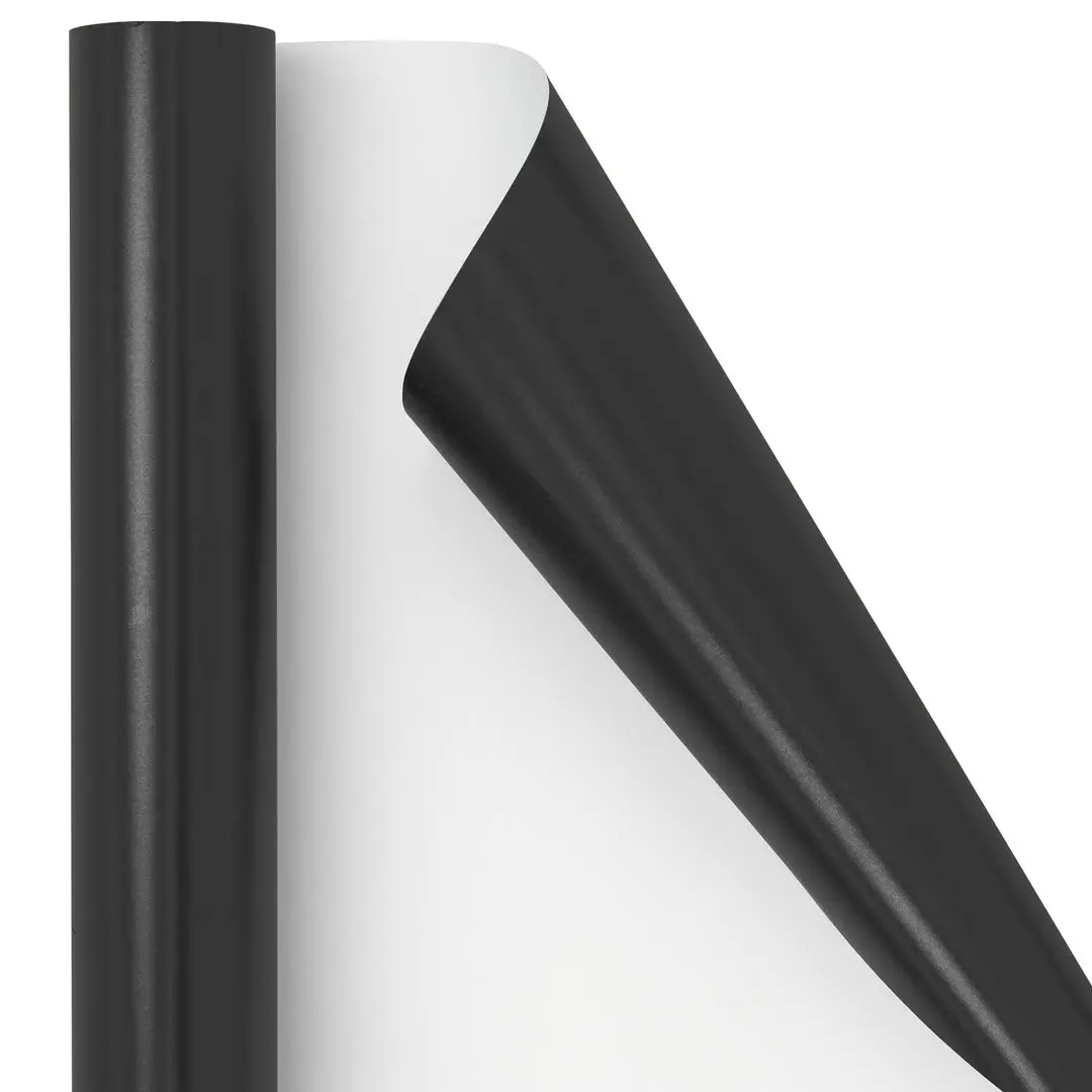 30" x 10' Matte Black Wrapping Paper festive gift-wrapping needs solid colored Wrapping Paper