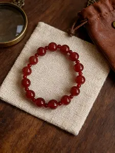 Carnelian Bracelet - Stone of Luck,Stretch Natural Stone Crystal Beads Jewelry Gifts for Women Men Unisex