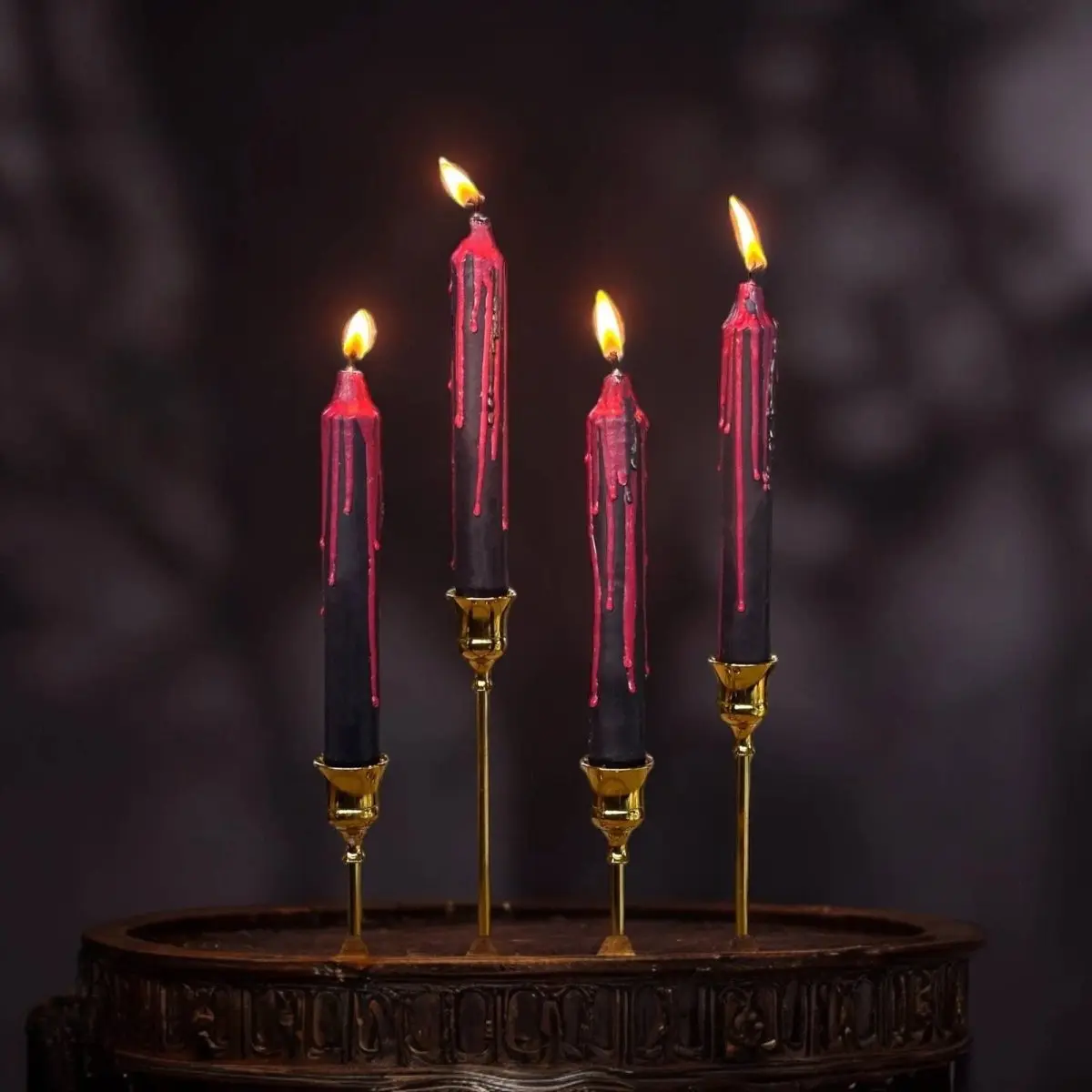 Vampire Blood Gothic Candles - Set of 4, Home Decor, Room Decor, Wax Cracking Candle Gift for Gothic Home Supplies