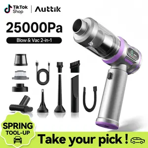 Handheld Vacuum Cleaner 25000Pa Suction with Brushless Motor, all-in-1 Portable Mini Car Vacuum with Blow & Suction Mode, Cordless Vacuum with LED indicator, Type-C Charge for Car, Office Desk, Keyboards