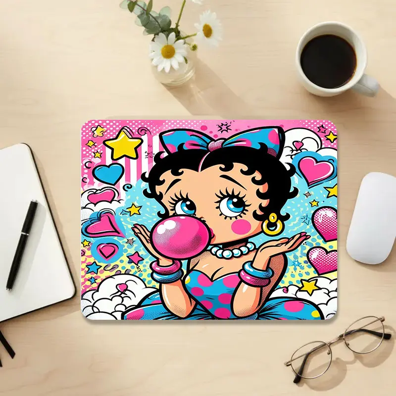 1pc Betty Boop Mouse Pad, Vintage Cartoon Desk Mat, Retro Gaming Mousepad, Cute Flapper Girl Aesthetic Office Decor, Custom Personalized Gift for Women, Collector Desk Accessories, Coworker Birthday Gift