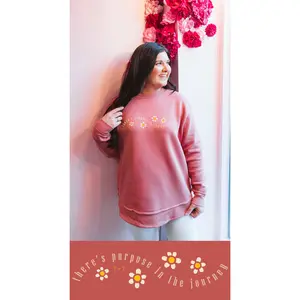 Purpose in the Journey Mauve Fleece-Lined Sweatshirt