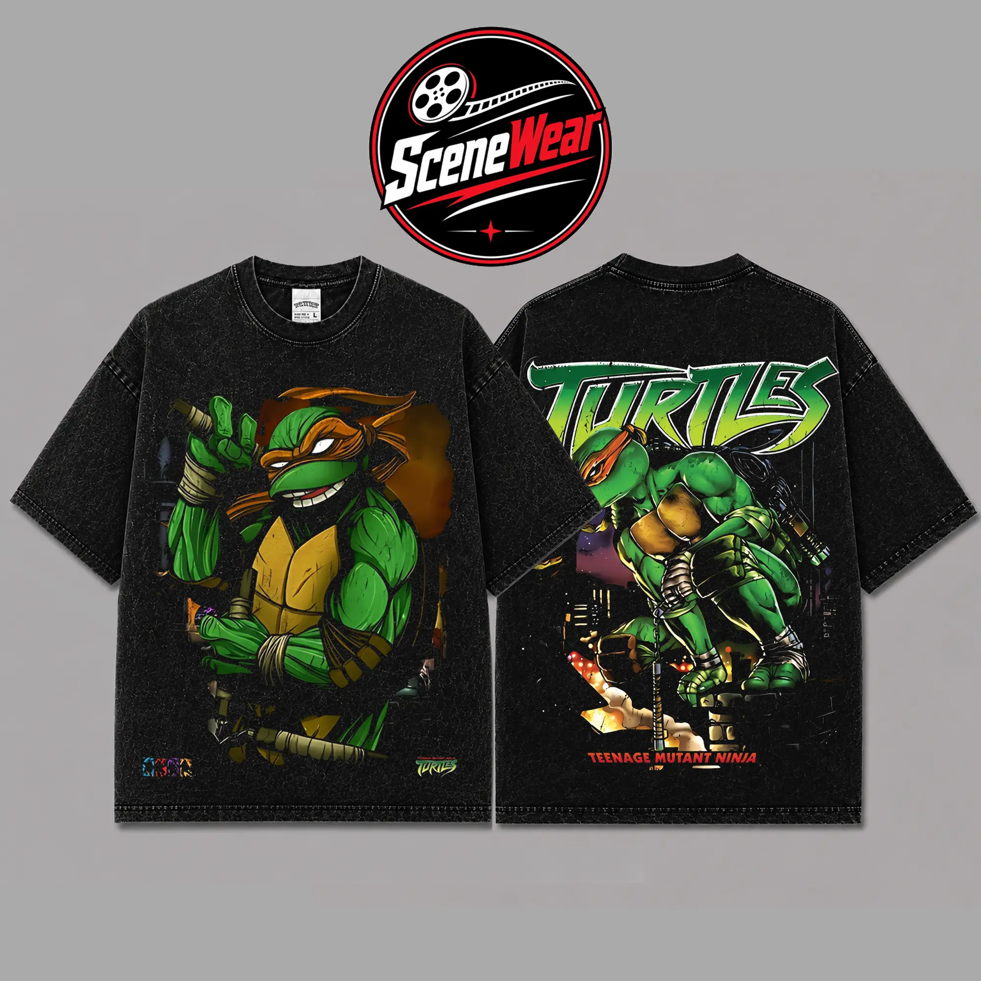 Battle Ready Michelangelo Premium Acid Washed Shirt, Nunchaku Turtle Hero Shirt, Orange Mask Party Dude Shirt, Character Comics Fans Shirt, Pizza Lover Ninja T-Shirt, Comic Book Fans T-Shirt, Superhero Graphic Tee