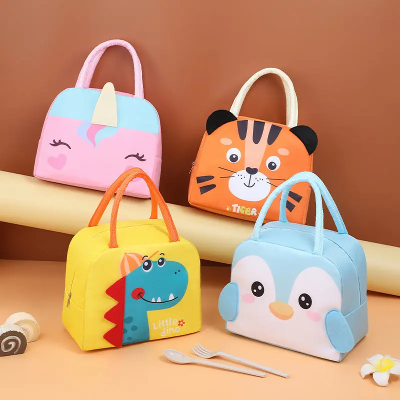 Playful 3D Animal Face Insulated Reusable Kids' Lunch Tote - Durable, Functional Back to School Bag for Picnics