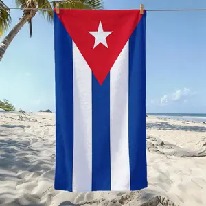Cuba Flag Microfiber Beach Towel, Lightweight Quick-Dry Sand-Resistant, Ideal for Pool, Beach, Travel, Camping, Multi-Scene Use