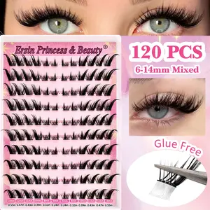 120 Pairs Self-Adhesive False Eyelashes, Mixed Lengths 6-14mm, Fox Eye Look, Natural, Fluffy & Comfortable, Easy Application, Travel-Friendly, Makeup