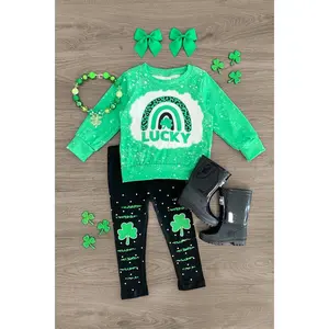 "Lucky" Green & Black Legging Set
