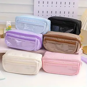 Large Capacity Canvas Pencil Case, Simple Handheld Stationery Box for Office School Men Women, Portable Makeup Bag, Ideal Back-To-School Gift