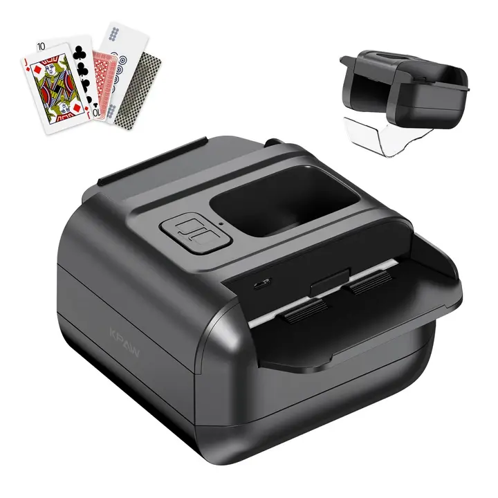Shuffler 2 Deck, Rechargeable Automatic  Shuffler with Dual Modes, Low Noise Portable Shuffler-Compatible with Poker, UNO, Bridge, Texas, Phase 10,   for Family A2 kids angel number