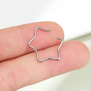 Oufer 18G Implant Grade Titanium Star Hinged Segment Nose Ring