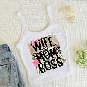 [Hot Summer - Fast Ship From US] - Wife Mom Boss Strap Tank – Funny Strong Mom Shirt, Mother’s Day Gift for Moms, Graphic Tee