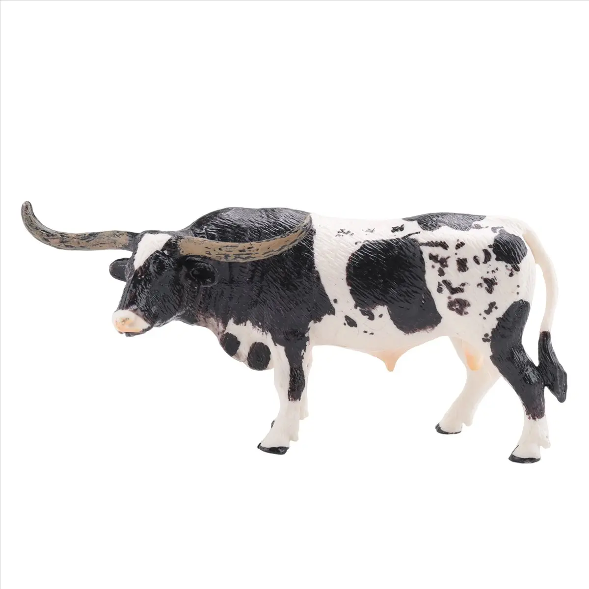 Plastic Texas Bull (16x6x8 cm) Static Action Figure - Cute Figurines, Western Decor, Adult Stress Relief Craft, Room Decoration, Friend Gift, Collection Model Toy (Not for Eating)