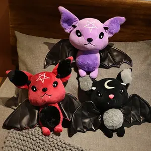 Cute Bat Plush Toy, 45cm Multicolor Easter Decoration, Soft and Skin-Friendly, Perfect Easter Gift, Large Eyes and Sharp Teeth