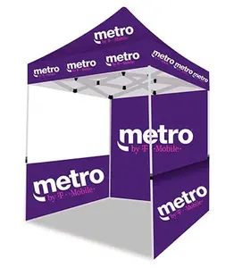5×5 ft Metro by T-Mobile Pop-Up Canopy Tent with Back & Side Wall - Designed for Outdoor Marketing and Public Engagement