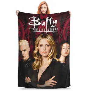 Buffy the Vampire Slayer Blanket, Textile Decoration with Fringes, Portable, Super Soft, Throw Blanket for Home or Office, Thin and Velvety Comforter