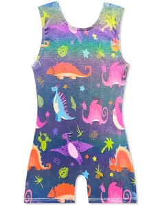 Gymnastics Leotards for Girls Dinosaur Sparkle Biketard Toddlers Kids Children