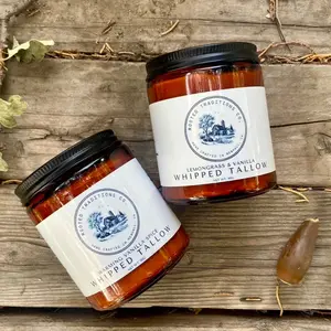 Rooted Traditions Co Lemongrass and Vanilla Whipped Tallow for All Skin Types - Non-Toxic Skincare - Comfort