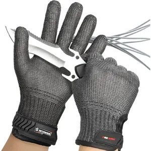 Ultimate Cut Resistant Gloves Beyond ANSI A9, Reinforced Stainless Steel Glove, Food Grade Mesh Metal Gloves for Butcher Meat Cutting, Oyster Shucking, Mandoline, Non-PFAS, PR1708 (M, 2 PCS)