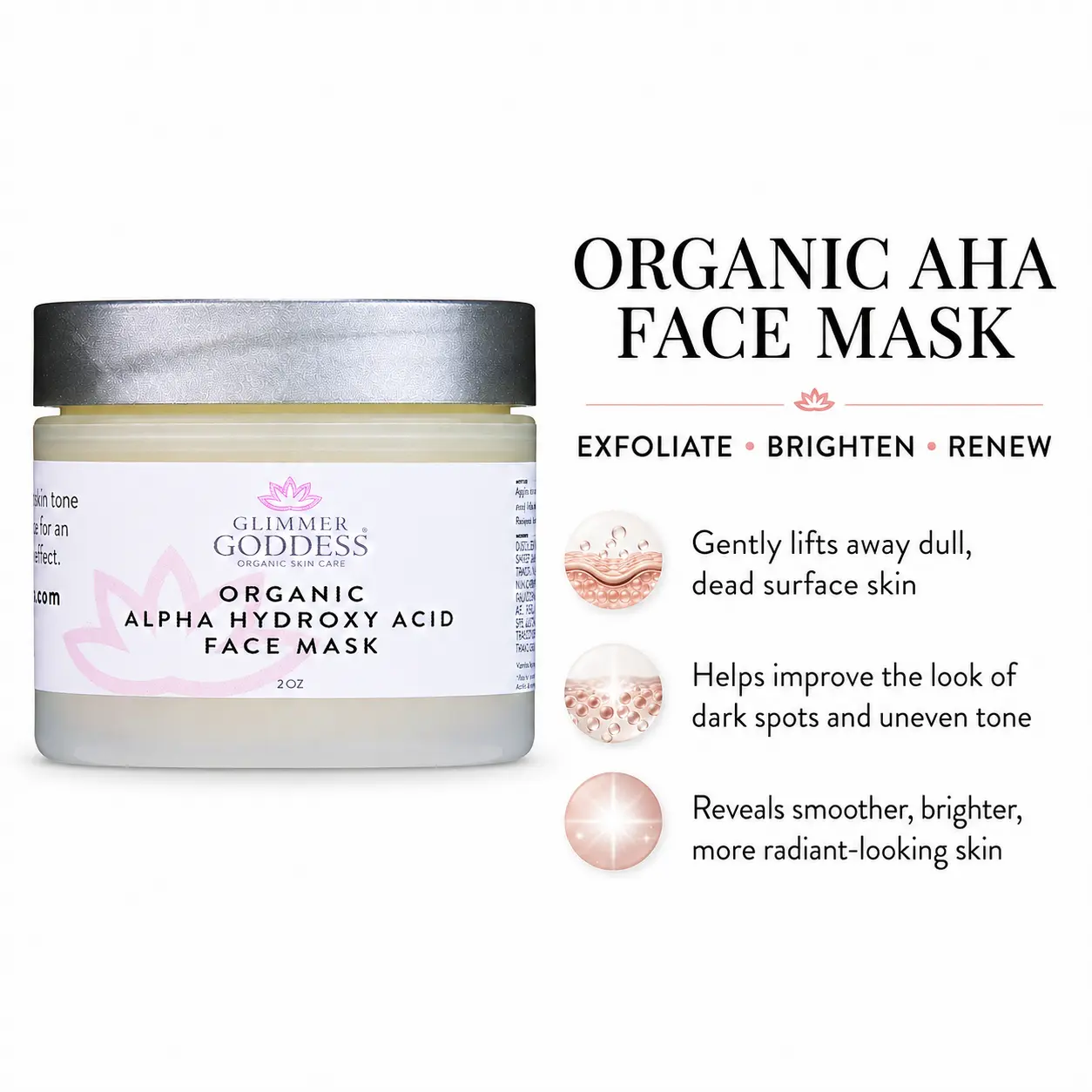 Organic AHA Face Mask – Renewing Treatment for Exfoliation & Glow