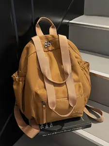 Nylon Patchwork Tote Bag, Large Capacity Commuter Shoulder Bag, Casual Crossbody Handbag, Multi-Pocket Travel Backpack, Waterproof Canvas Bag