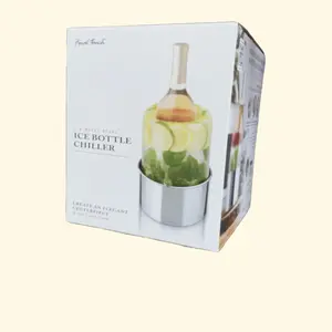 Final Touch Decorative Ice Mold Maker - Durable Silicone Mold with Metal Base for Chilling Wine Bottles & Champagne - Compact Design for Entertaining