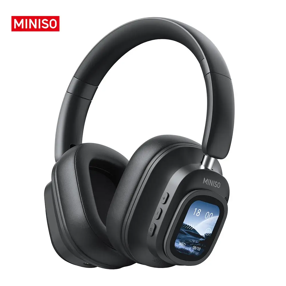 MINISO Wireless Headphones, Rechargeable Noise Cancelling Headphone, HiFi Stereo Full-color Display Multifunctional Earphone, Foldable Gaming Headset,