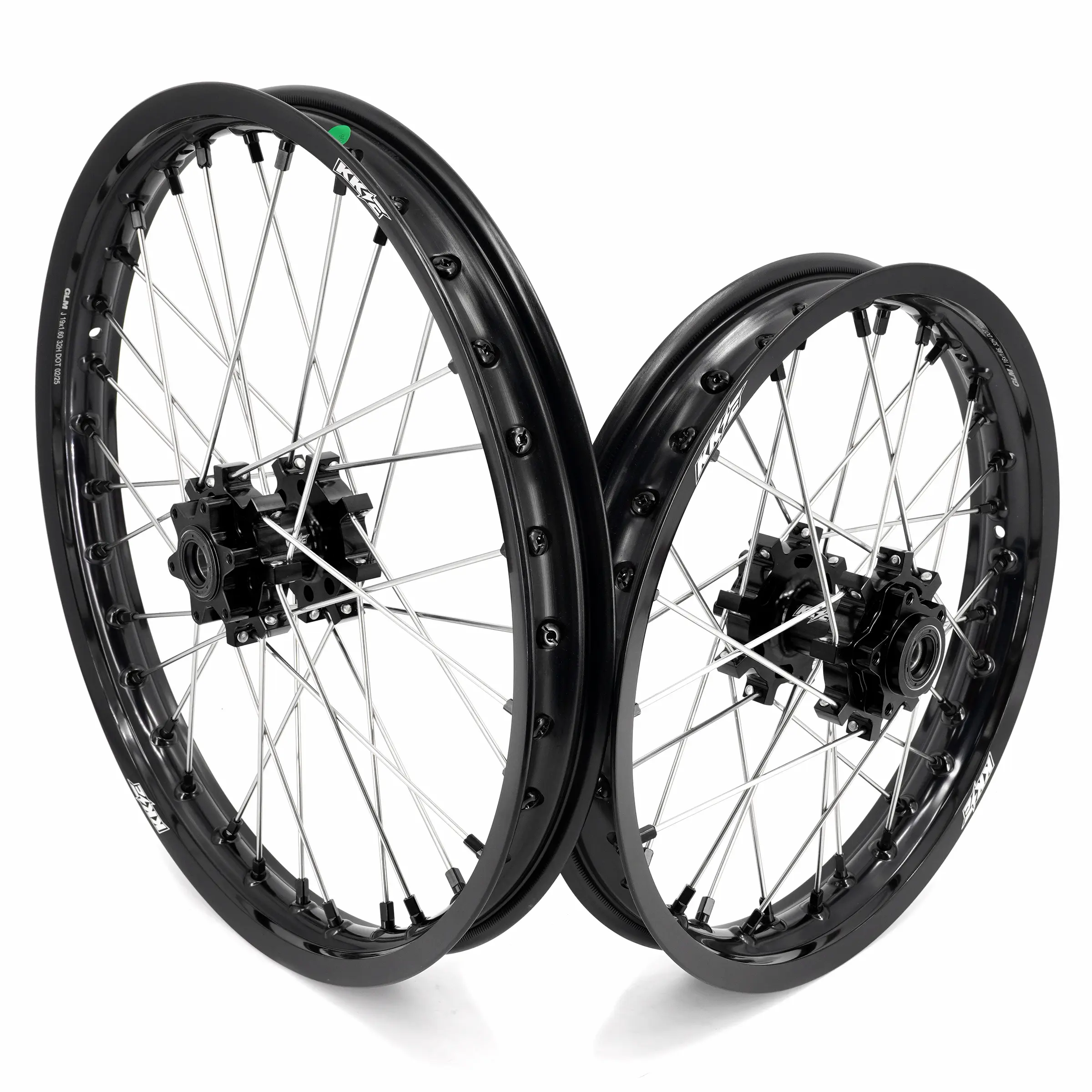KKE 19/16" Wheels for Talaria Sting MX5 - 6082-T6 Aluminum Hub, 7050-T6 Aluminum Rim, 304 Stainless Steel Spokes - Red & Black