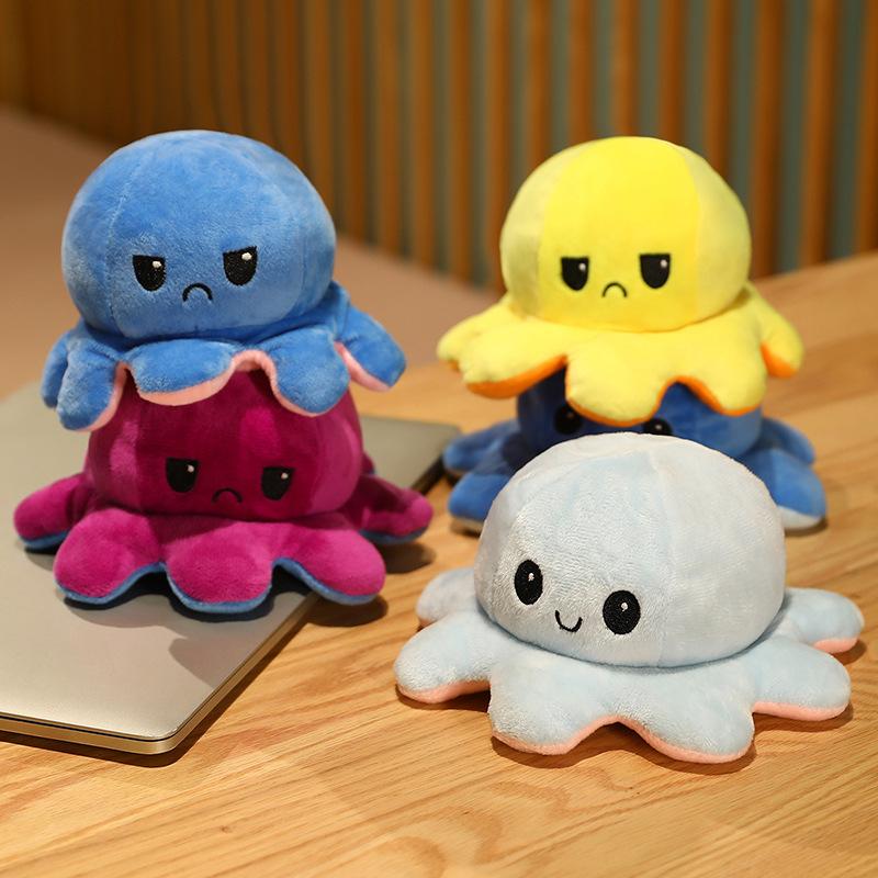 Reversible Octopus Plush Toy, Double-Sided Reversible Octopus Doll