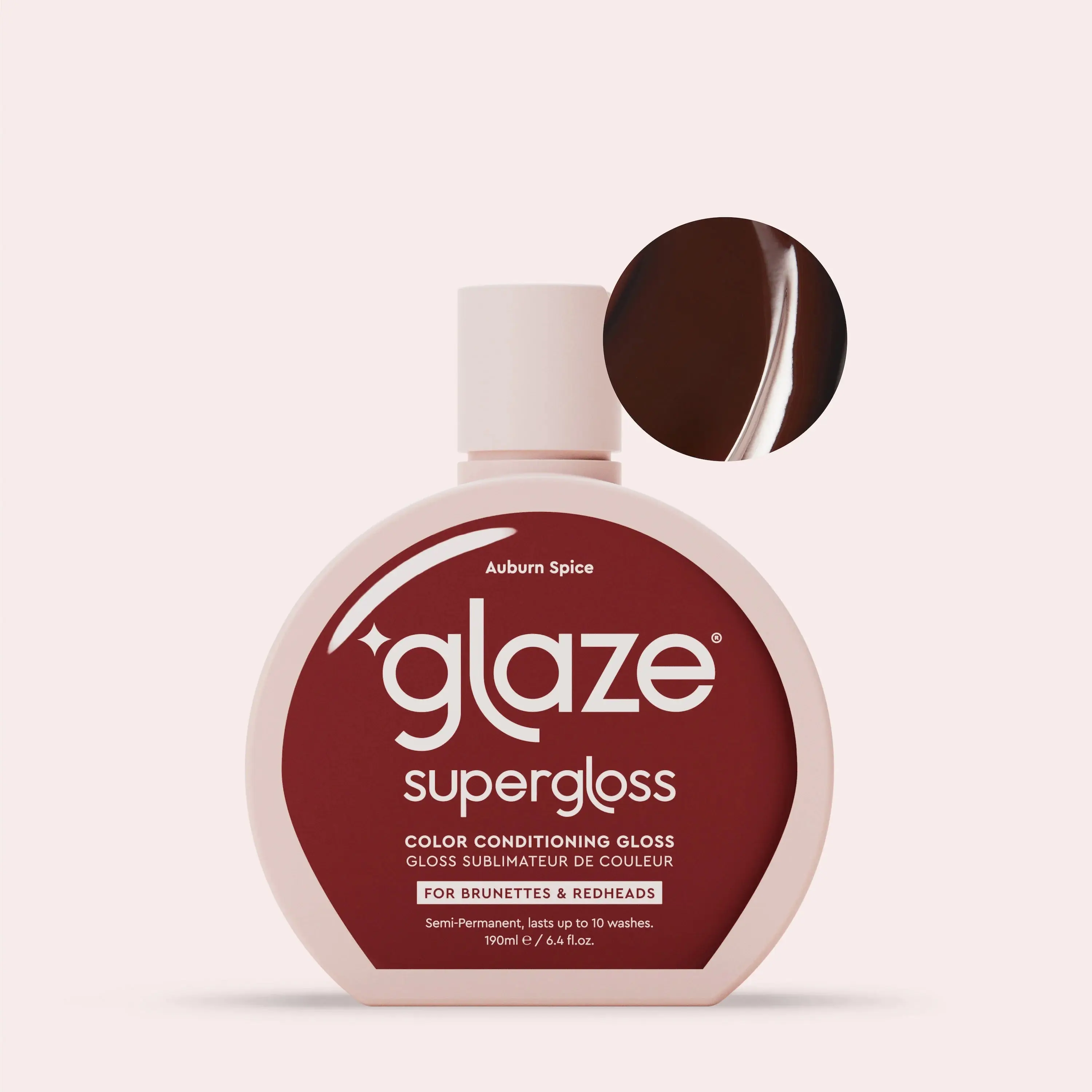 Super Gloss Auburn Spice Hair Glaze, 190ml Haircare Hair Color Product, Tinted, Boosts Shine