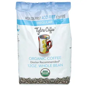 Tylers Coffees Organic Coffee, Whole Bean, Regular, 12 oz