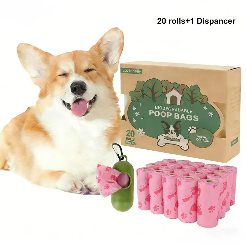Eco-Friendly Dog Poop Bags - 150 Portable, Leak-Proof Square Odor-Seal Biodegradable Bags on Rolls for Daily Walks, Pet Trips
