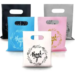 100PCS Thank You Merchandise Bags 5 Kinds of Color Gift Bags Candy Cookie Bag for Birthday Baby Shower Wedding Christmas Retirements