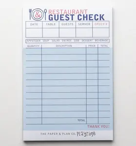 Guest Check Playtime Pads for Pretend Play - Restaurant Guest Check for Kids 4" x 6" 50 Sheets Made in USA Imaginative Playtime Fun