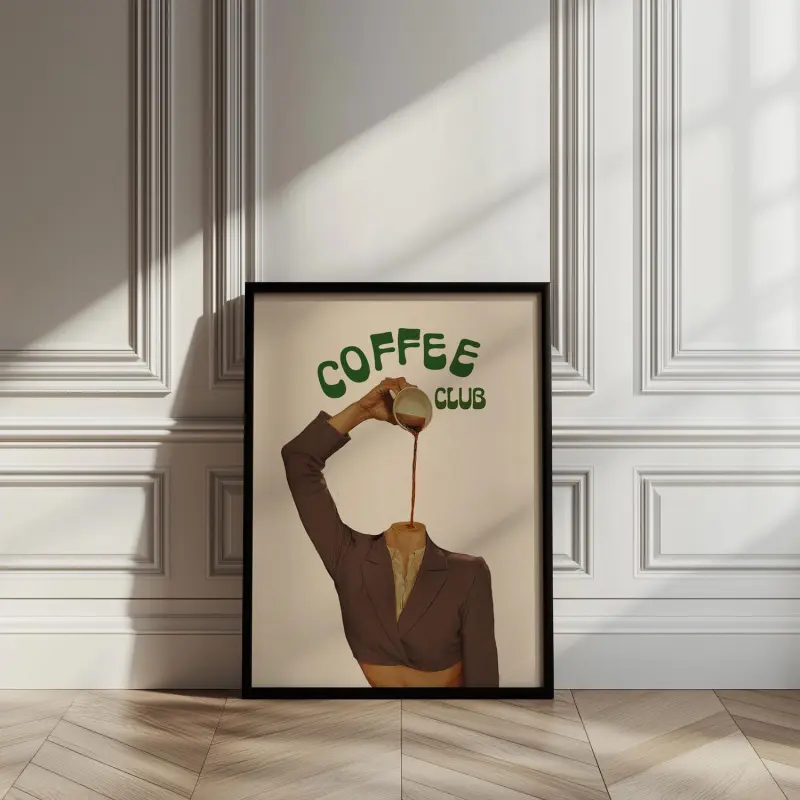 Coffee Club Poster: Retro Espresso Kitchen Print Coffee Club Poster: Retro Espresso Kitchen Print