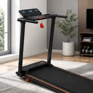 3.0HP Foldable Treadmill with 8% Incline, Portable Walking Jogging Running Machine for Home Office, 265 lbs Capacity, 40.94"x14.17" Running Belt, 1-8 MPH Speed, 12 Preset Programs, LED Display, Black Metal, Black Color Options