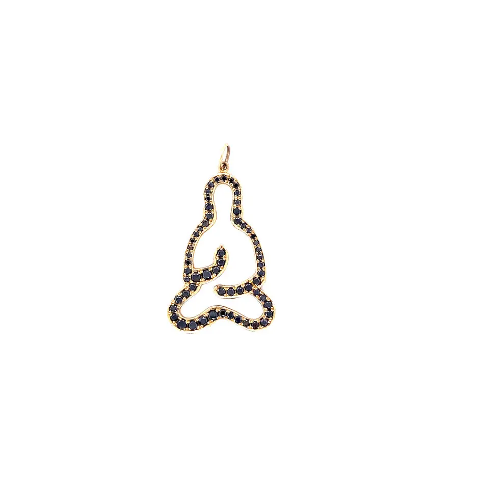 Black Diamond & Gold Buddha Charm