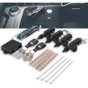 Keyless Entry Car Kit, Universal Car Central Door Lock System Kit, with 2 Remote Controls, 12V Automatic Locking Safety 4-Door Car Electric Door Lock with 4 Actuators, Suitable for Car Truck Doors